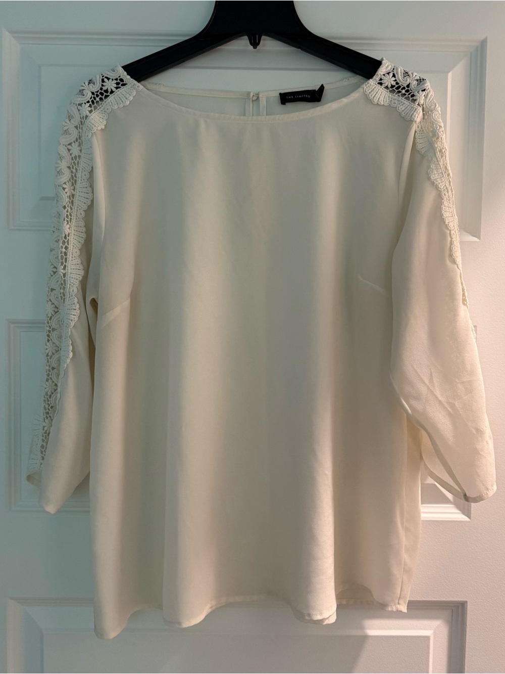 The Limited Cream Lace-Trim Tunic Top